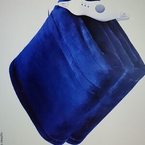 TEFICI Electric heated blanket throw 50x60" blue 3 heat levels soft wash…New